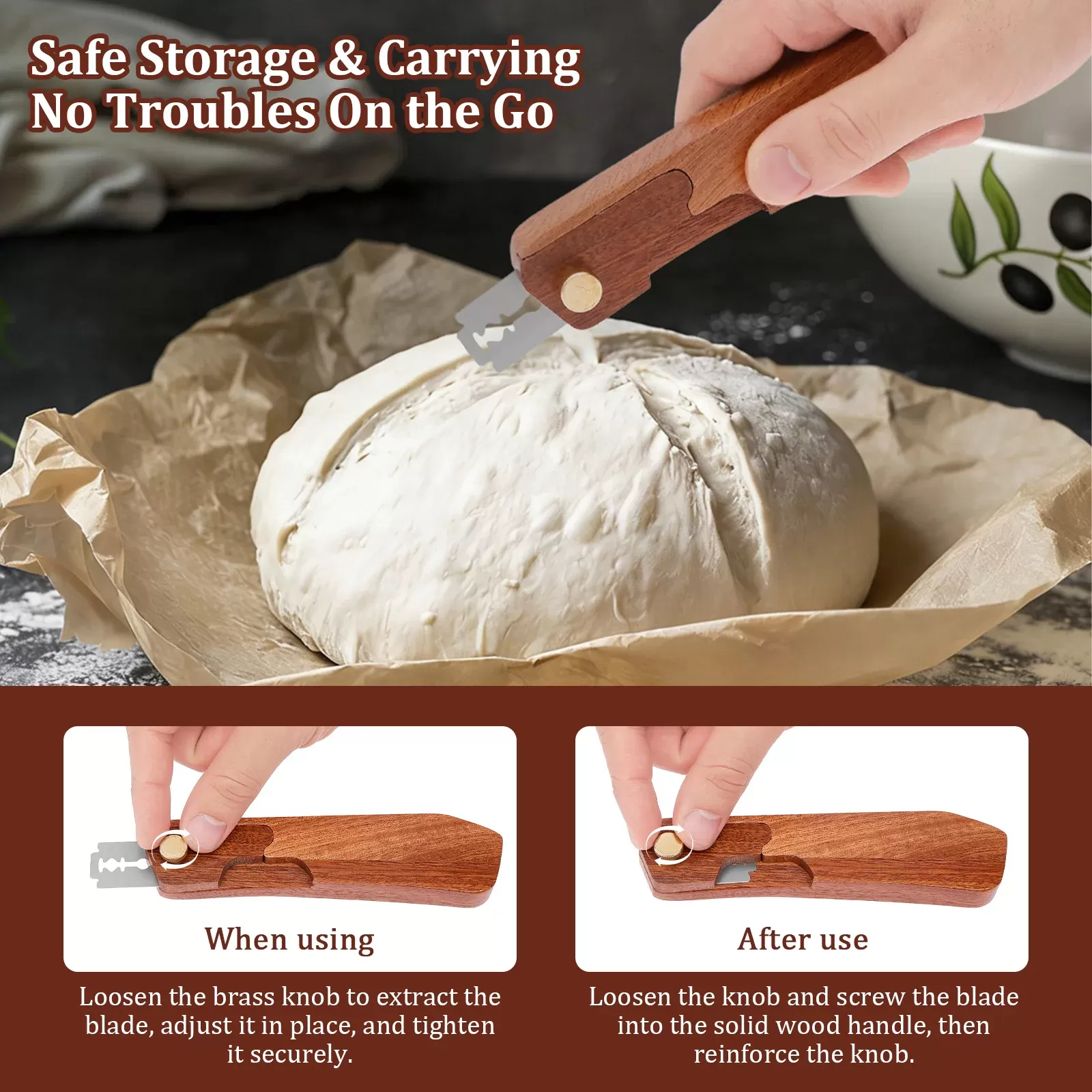 כלי חיתוך לחם איכותי לסורדough - תמונה 3