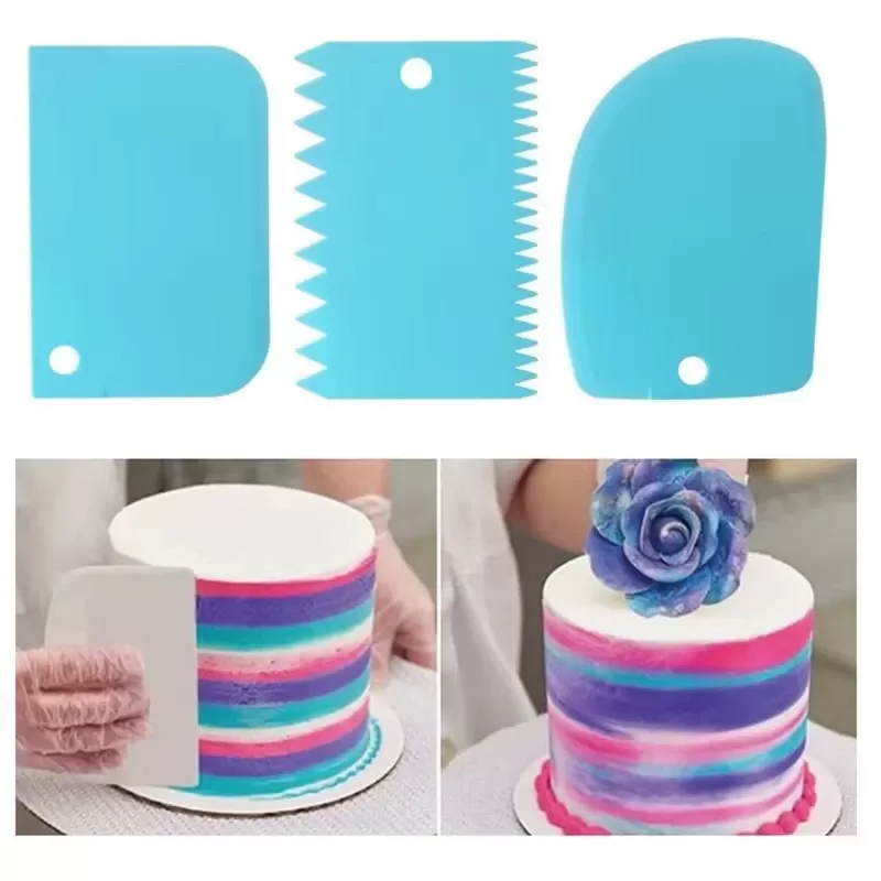 סט 3 כלי קישוט עוגות עם שיניים לא סדירות