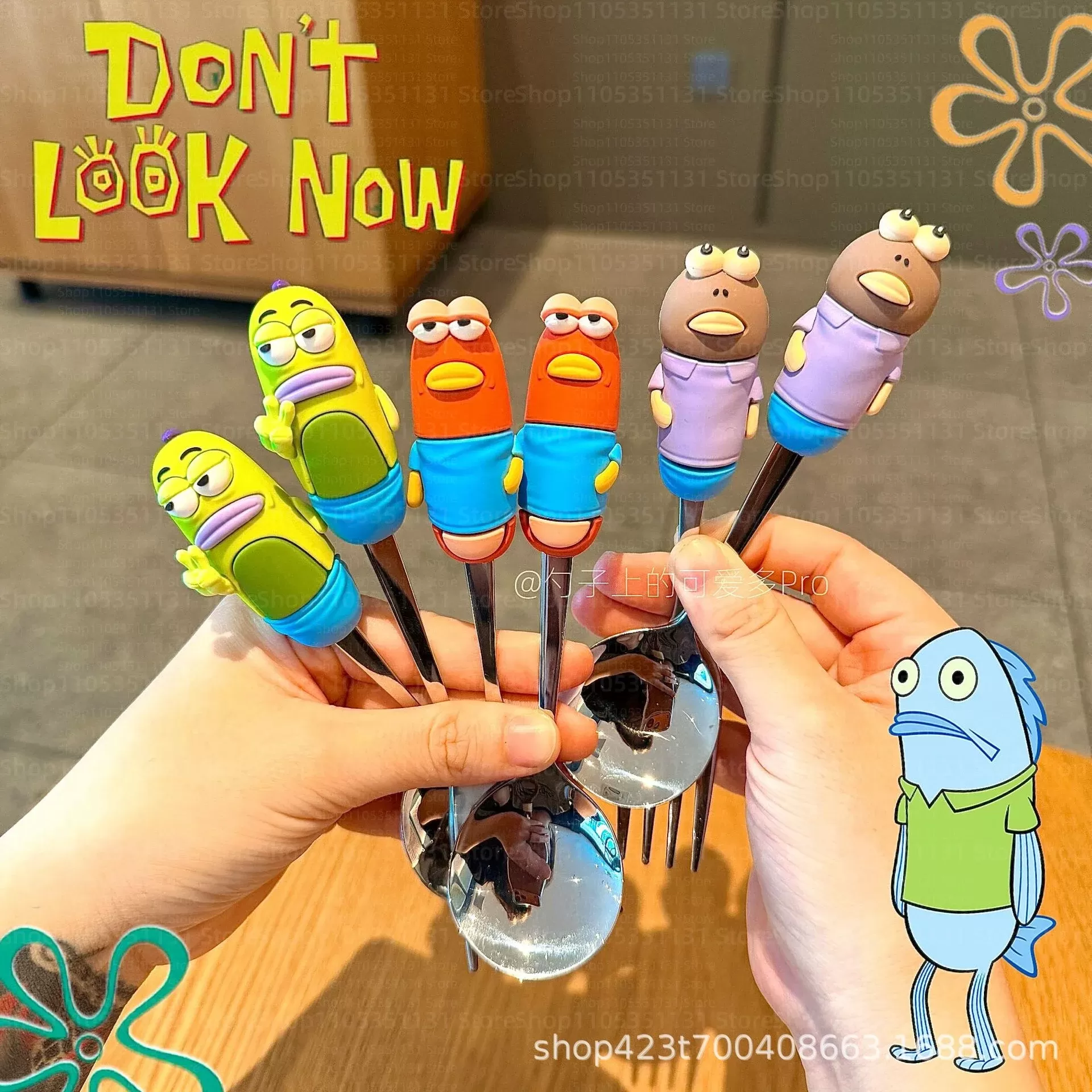 סט סכו״ם דמויות בובספוג מביקיני בוטום - תמונה 2
